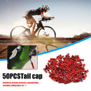 50pcs Bike Cable End Caps Aluminum Alloy Brake Shifter Cable Tips (Red) Newly