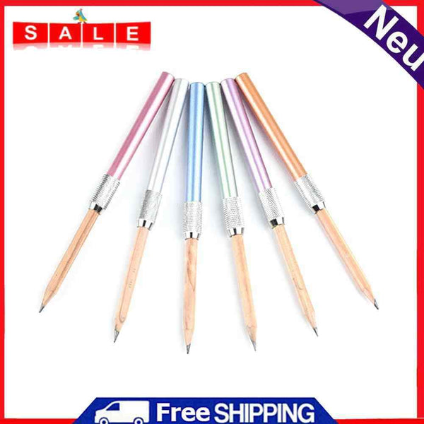 10pcs Metal Single Head Pencil Extender Holder Sketch School Office Write