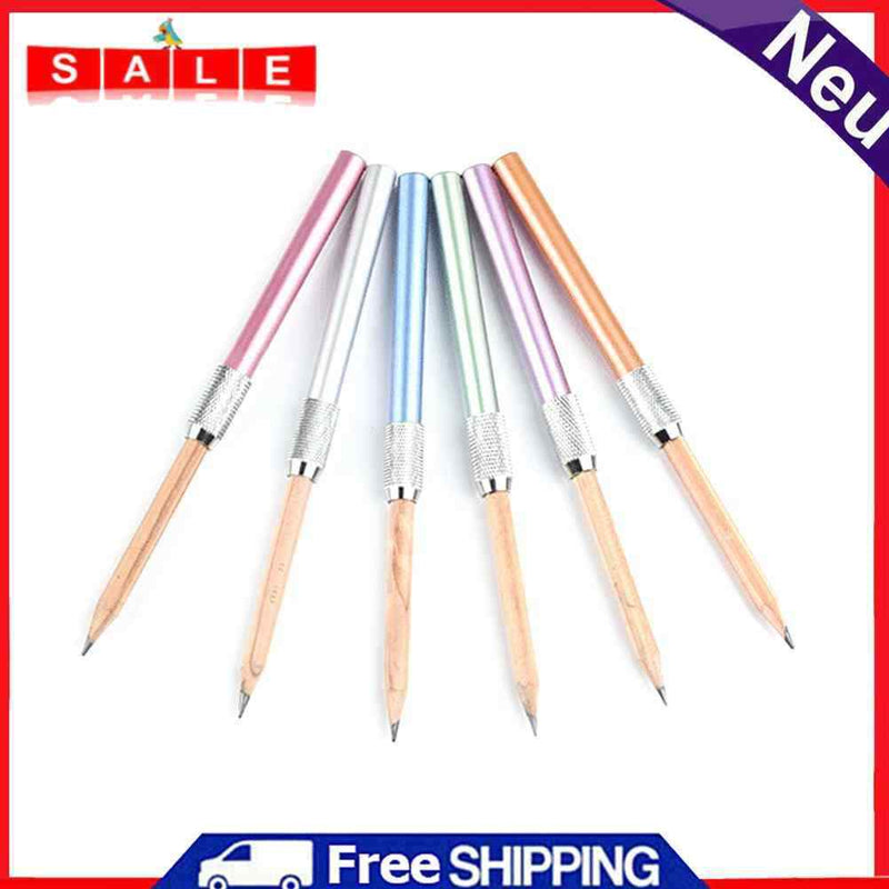 10pcs Metal Single Head Pencil Extender Holder Sketch School Office Write