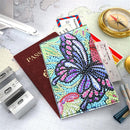 DIY Special Shaped Diamond Painting Butterfly PU Passport Protection Cover Newly
