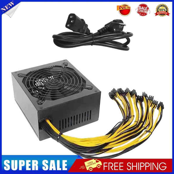 ATX 12V 2000W 10x6 Pin Miner Power Supply with Cable for ETH BTC Power Kit