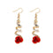 Drop Earrings Diamond-Studded Pendants Women Jewelry Rose Dangle Earrings