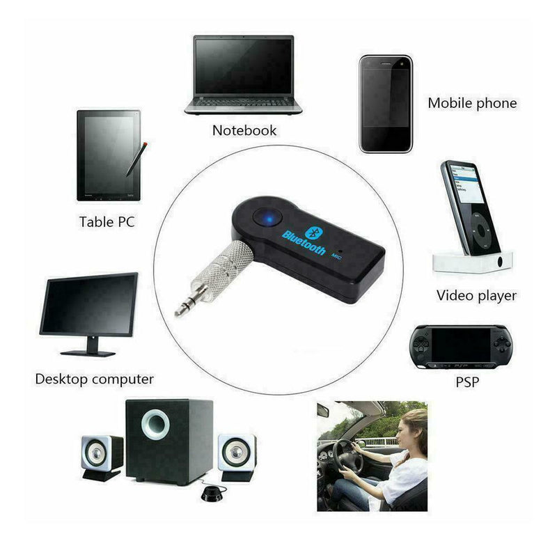 Wireless Bluetooth-compatible 5.0 Receiver 3.5mm AUX Car Stereo Kit Home F3N6