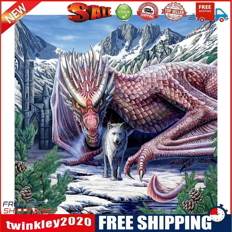 Pterodactyl and Wolf Diamond Painting 5D DIY Full Round Drill Rhinestone