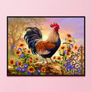 Full Embroidery Kits Golden Rooster Sunflower 11CT Stamped Needlework Home Decor