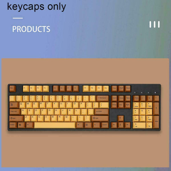 Mechanical Keyboard Keycaps, Brown, Gaming Dye-sublimation Keycap Hot Set U6Y0