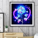 Handmade Full Square Drill 5D Blue Rose Drawing Kit DIY Diamond Painting Craft