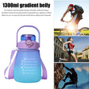 Gradient Water Bottle Portable Sports Leakproof Marker Water Kettle (D) Newly