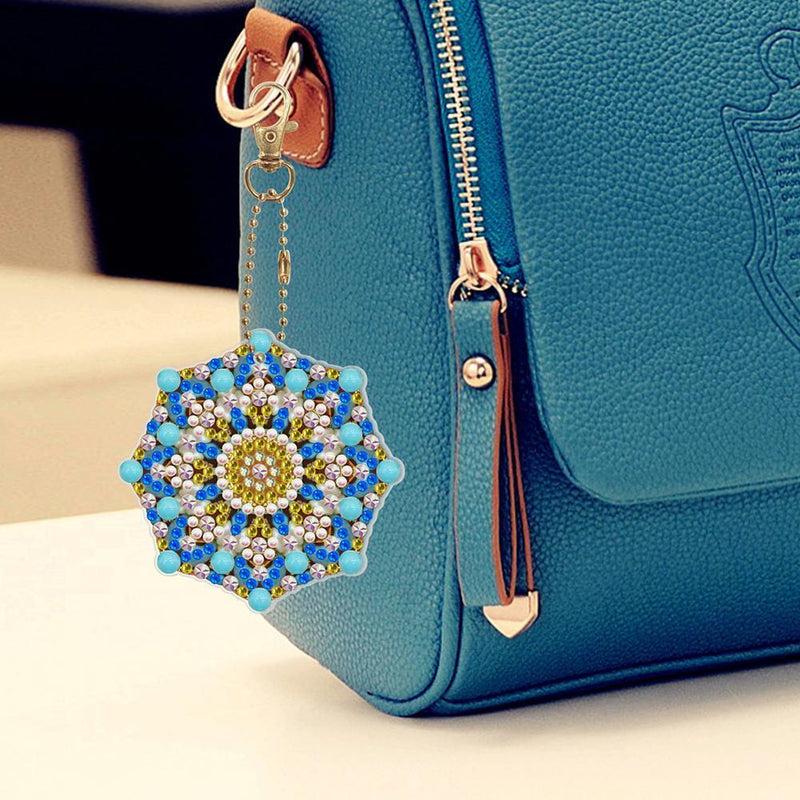 10pcs DIY Acrylic Full Special Drill Diamond Datura Keychain Kits