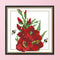 12 Months Flower Cross Stitch Printed Canvas DIY Needlework (August H430)