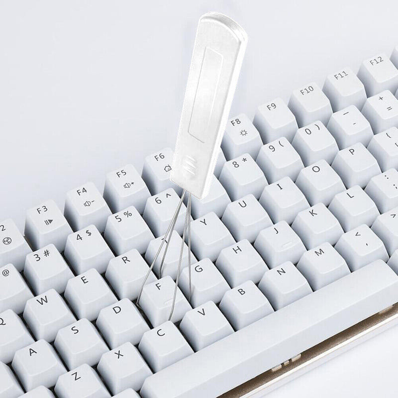 2 in 1 Mechanical Keyboard Key Cap Puller Keycap Shaft Remover Tool (White)
