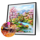5D DIY Diamond Painting Peach Garden Full Round Drill Mosaic Rhinestone Picture