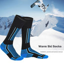 2pcs Winter Warm Thickened Ski Socks Outdoor Stockings (Kids Blue Black)