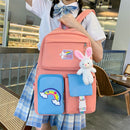 #A Teenager Class Bookbag Rucksack Rainbow Hit Color Shoulder Crossbody Bags