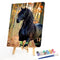 Black Horse DIY Zero Basis Paint by Number Kits Kill Time Picture Colouring