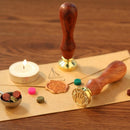 Retro Plant Pattern Wood Handle Wax Seal Stamp Post Decor Craft (Wax Seal-4