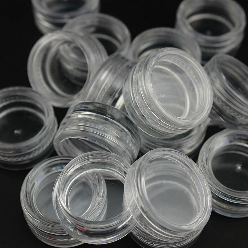50Pcs Transparent Empty Plastic Cosmetic Sample Small Container Pots N3E2