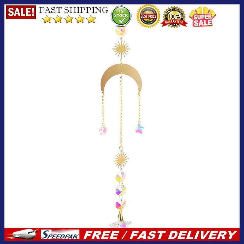 Crystal Star Hexagon Chandelier Pendant Prism Hanging Lamp Ornament Car Penda