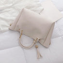 2pcs/set Casual Women Crossbody Top-handle Bags Solid Color Shoulder Handbags