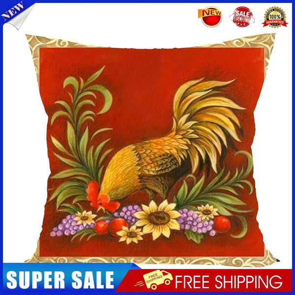 Chicken Print Cross Stitch Pillowcase 11CT DIY Embroidery Pillow Cover (2)