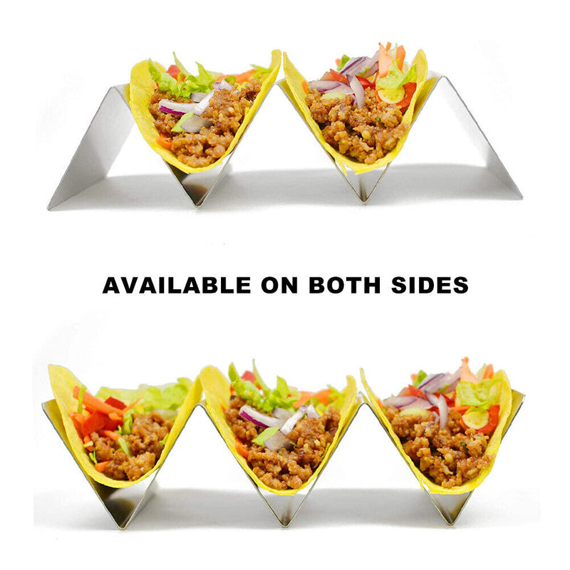 Stainless Steel Taco Shell Holder Mexican Pancake Bracket Tray (w/o Ears)