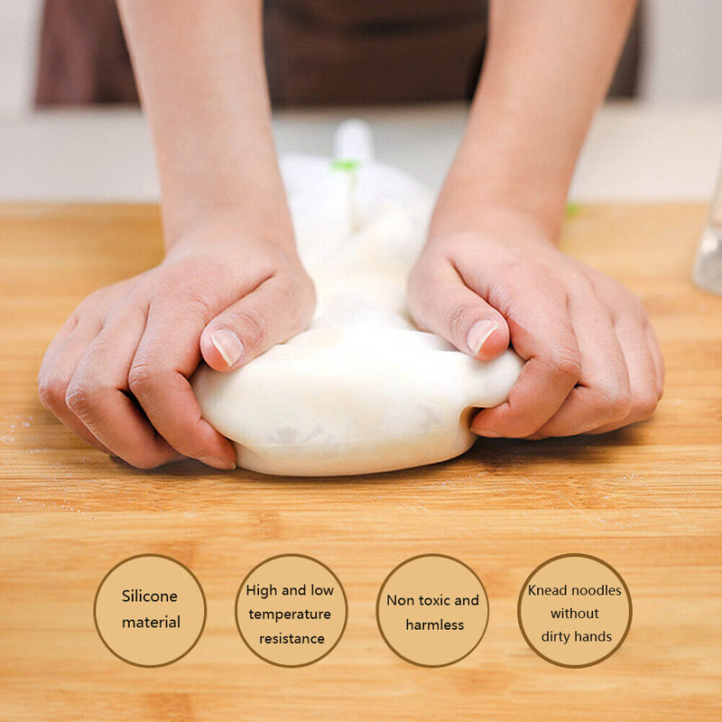 Silicone Kneading Dough Bag Flour Mixer Bags Kitchen Tools with Tie (L)