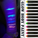 12X Halloween Glow In Dark Face Black Light Paint Neon Crayon Kit Makeup Marker