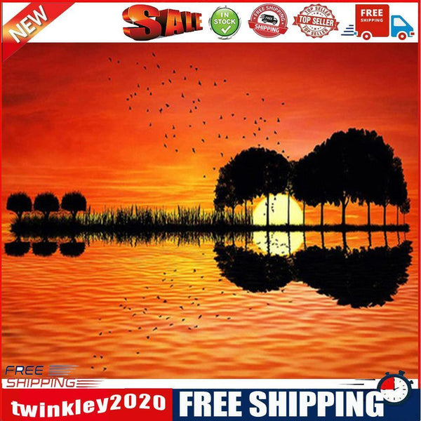 Canvas Painted Oil Paint By Numbers Guitar Scenery DIY Home Wall Art Decor