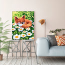 Oil Paint by Numbers Cute Fox Canvas Artwork Living Room Picture DIY Decoration