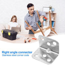 4pcs Stainless Steel Corner Code Right Angle Support Connector Fixing Plate