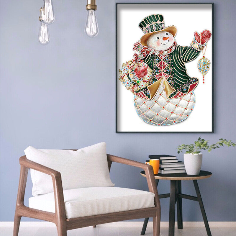 DIY Christmas Snowman Drawing Part Drill Special Shape Diamond Painting Kit