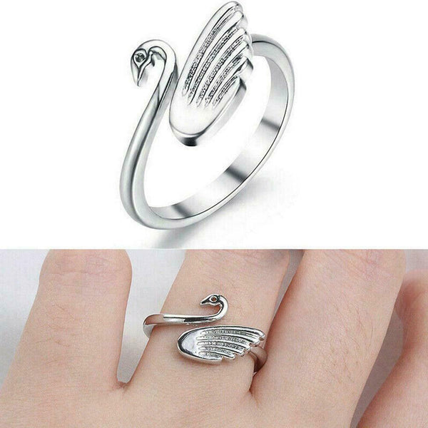 1x Swan Shape Knitting Loop Crochet Ring Thimble Guide Accessories Crafts X4S8