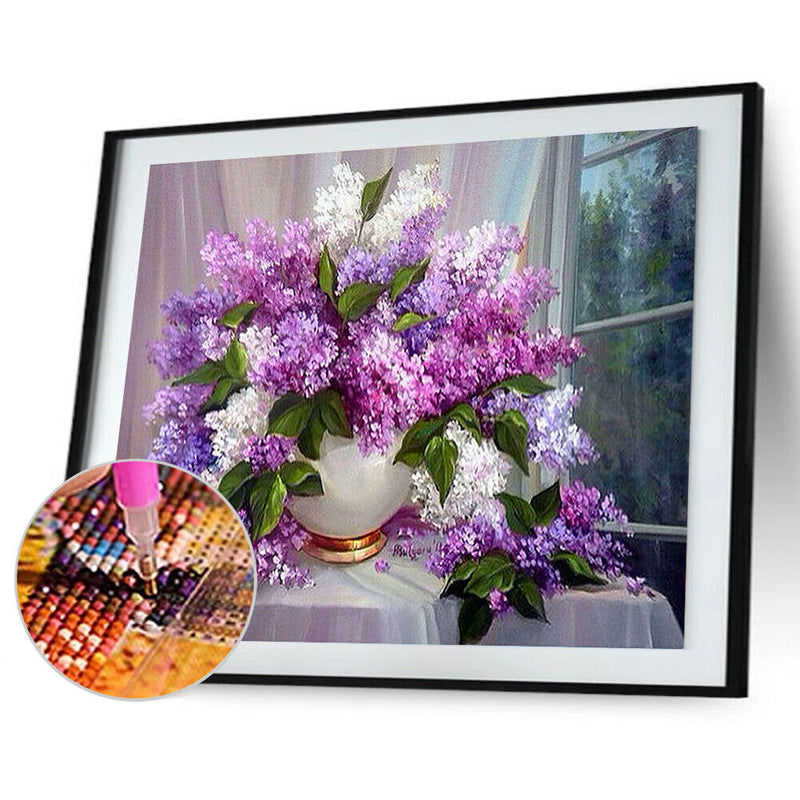 5D DIY Full Square Drill Diamond Painting Flower Pattern Mosaic Kit Home Cr