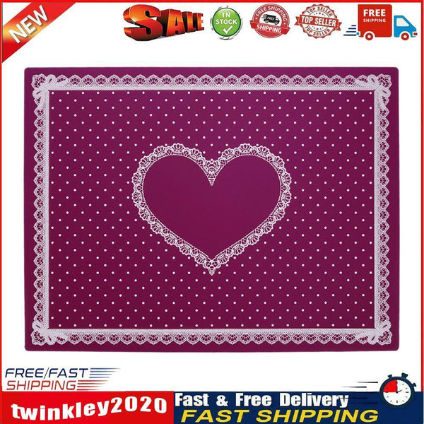 Heart Folding Washable Silicone Lace Dot Nail Art Hand Pad Manicure Mat(C) Newly