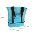 Insulation Lunch Bag Picnic Net Beach Handbag Food Beverage Storage (Blue) Newly