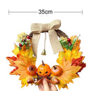 Flowers Halloween Pumpkin Wreath Maple Leaf Garland Harvest Decor Floral Hoop
