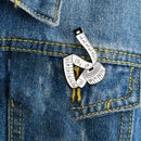 Fashion Measuring Tape Brooch Creative Retro Badges Ornaments Jacket Accessories