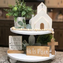 Easter Wooden Nativity Set Resurrection Scenes Wooden Decors Cross Home Ornament