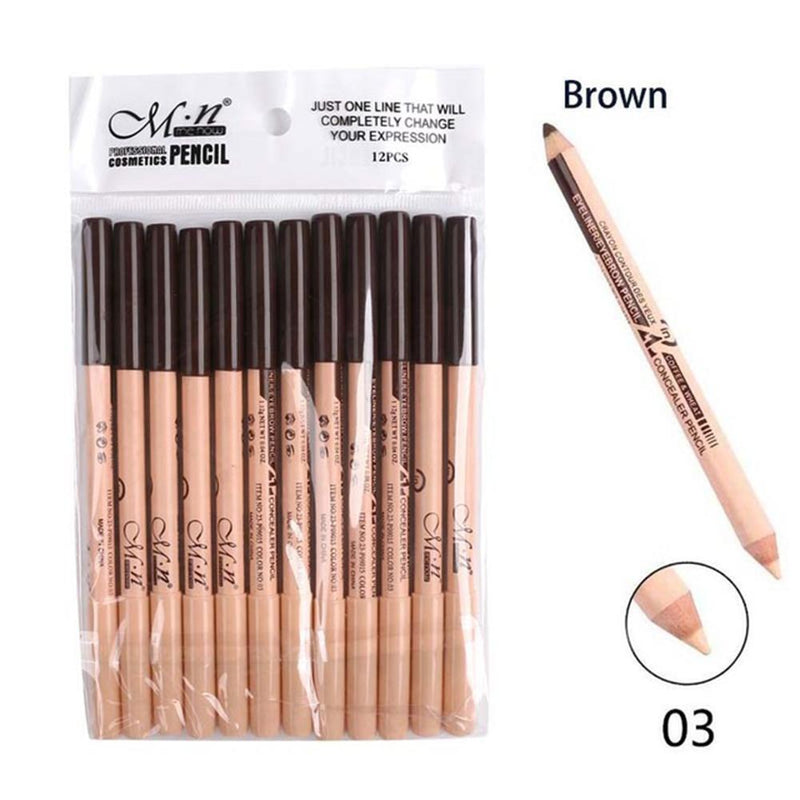 3 Color Double Head Eyeliner Waterproof Eye Brow Pen Make Up Cosmetic (03