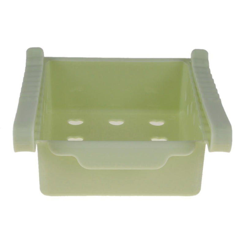 Drawer Refrigerator Storage Box Rack Holder Slide Fridge Organizer(Green)
