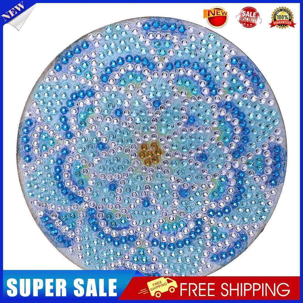 5D DIY Diamond Painting Mandala Wooden Round Coaster Cup Cushion (AA1058-6)