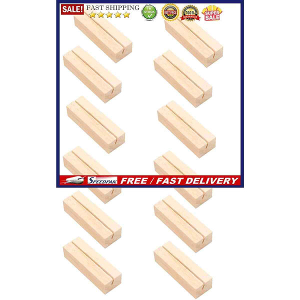 Wood Display Stands - Place Card Holder 12 Pack Wood Base Table Number Stan