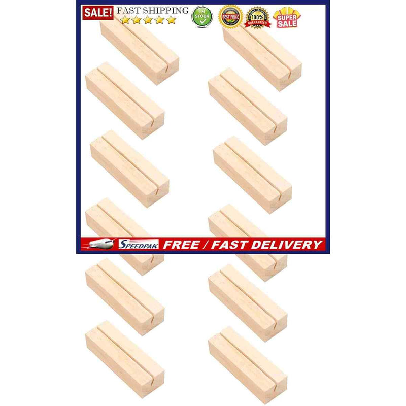 Wood Display Stands - Place Card Holder 12 Pack Wood Base Table Number Stan