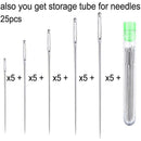25Pcs Big Eye Stitching Needles Leather Yarn Knitting Sewing Needles Tool Y9N8