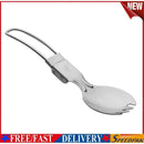 Folding Portable Camping Spoon Fork Outdoor Hiking Picnic Cutlery Tableware