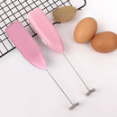 Electric Eggbeater Milk Drink Coffee Blender Egg Beater Stirrer (Pink)