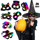 Halloween Scraping Masks with Flexible Ropes Trick or Treat Game Scraping