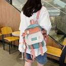 Preppy Style Cartoon Contrast Color Backpack with Pendant Casual Girls Knapsacks