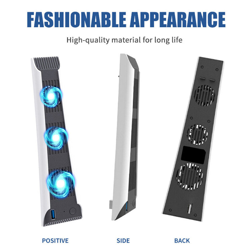 Cooling Fan for Sony Play Station PS 5 Upright Stand Game Controller Console