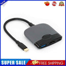 USB-C to HDMI-compatible PD USB3.0 4K HUB Adapter for Switch (Black Grey)